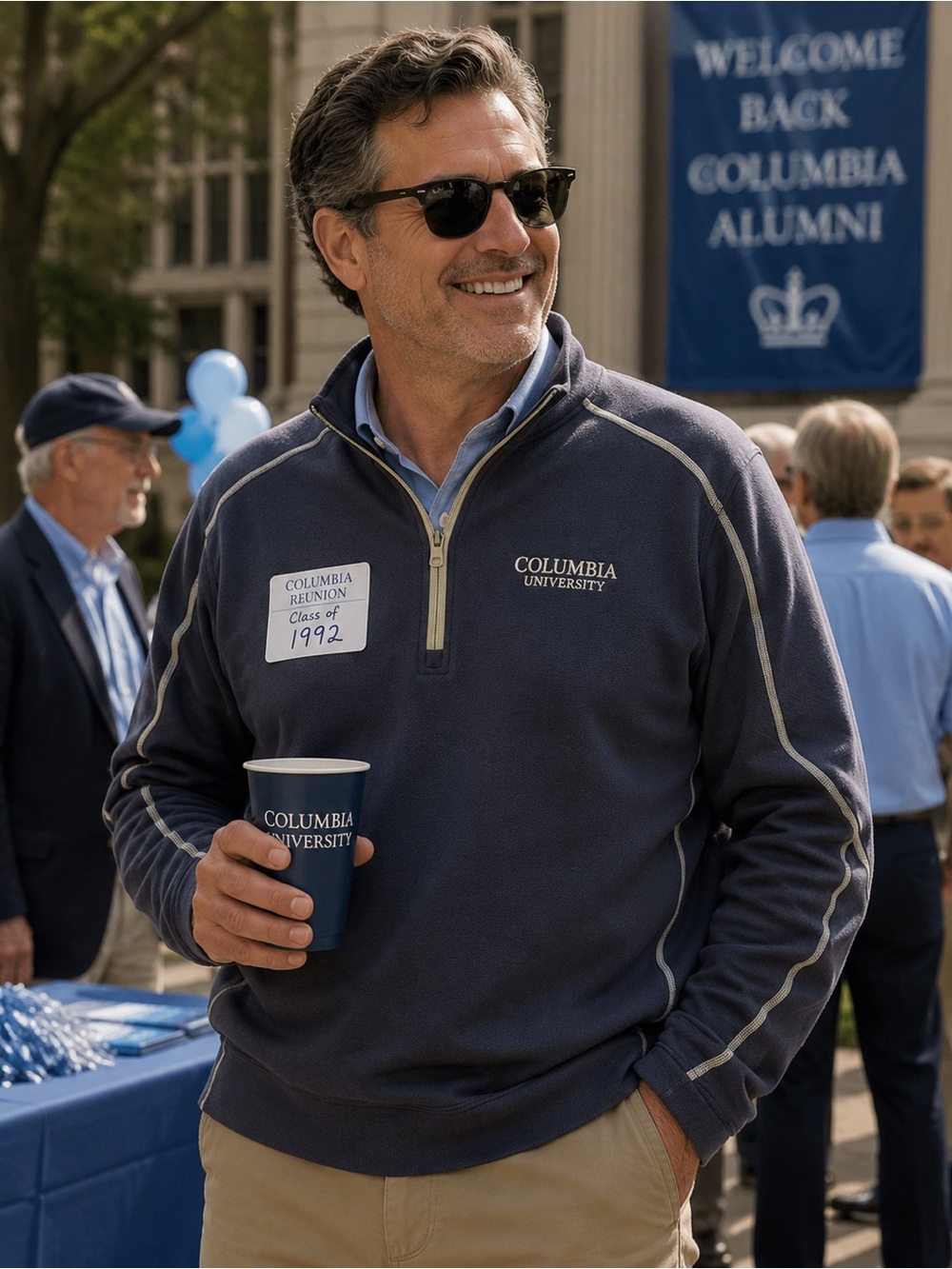 NWOT mens Columbia University school spirit,‎ 1/4 zip Under Armour long sleeve